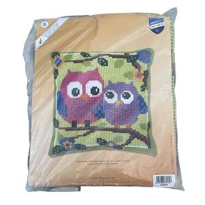 Vervaco Owl Pillow Case Needlework Kit - New in Package